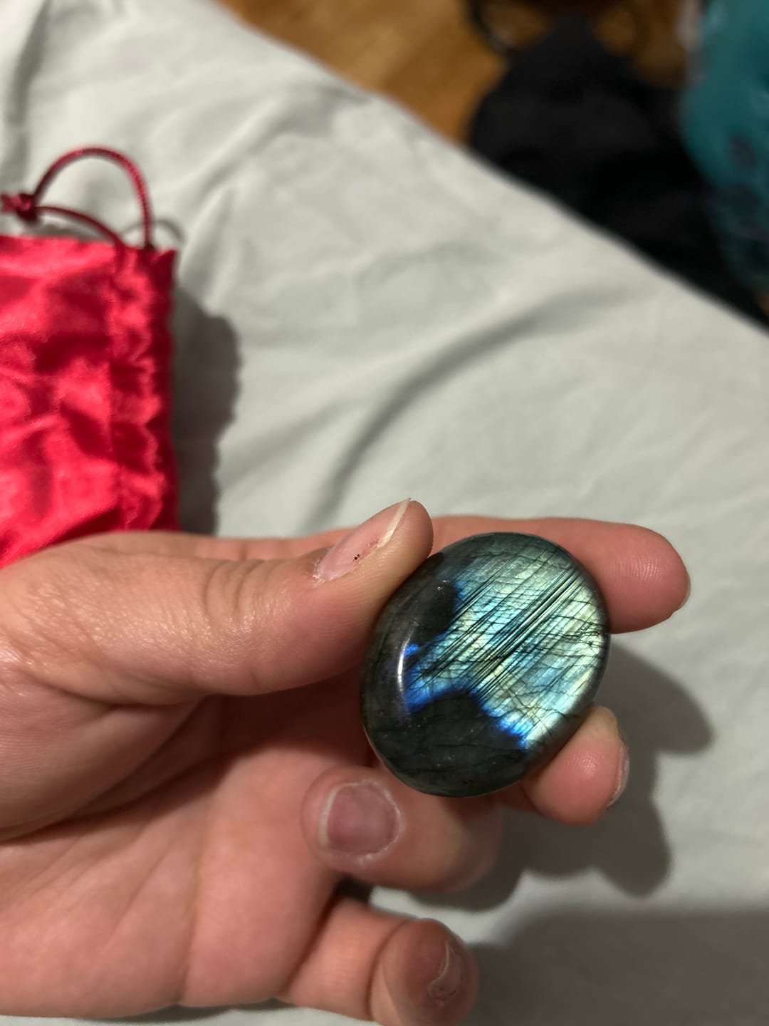 Customer photo review of Labradorite Pocket Stone