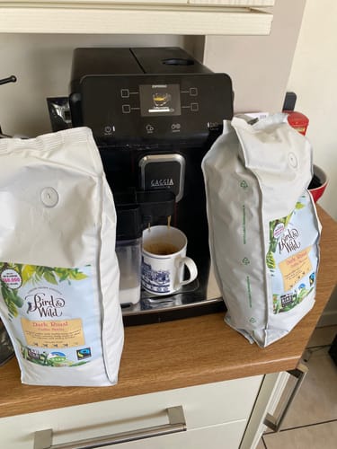 Customer photo review of Dark Roast Espresso Fairtrade Organic Coffee Beans 1 kg