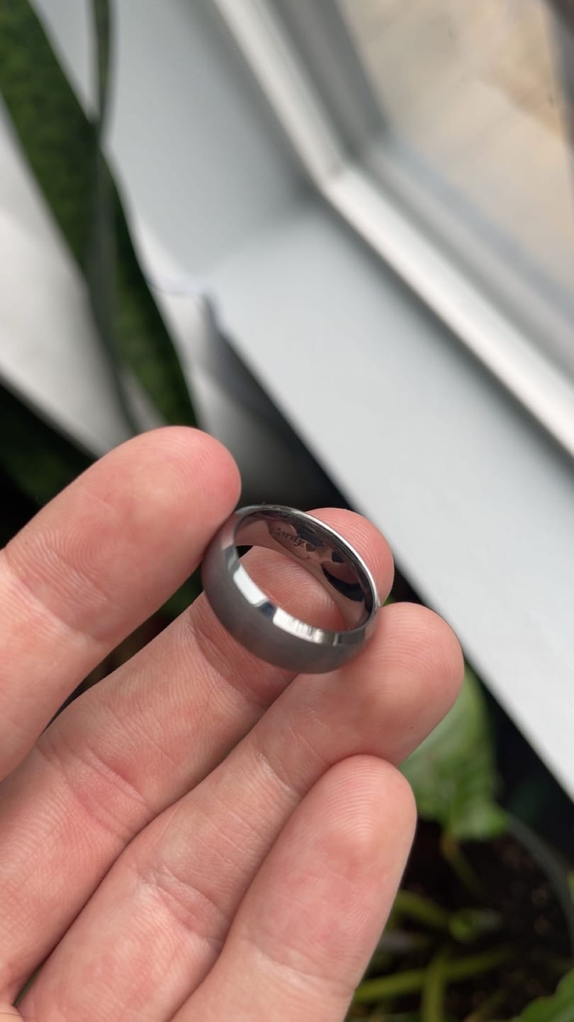 Customer photo review of Engraved Promise Ring