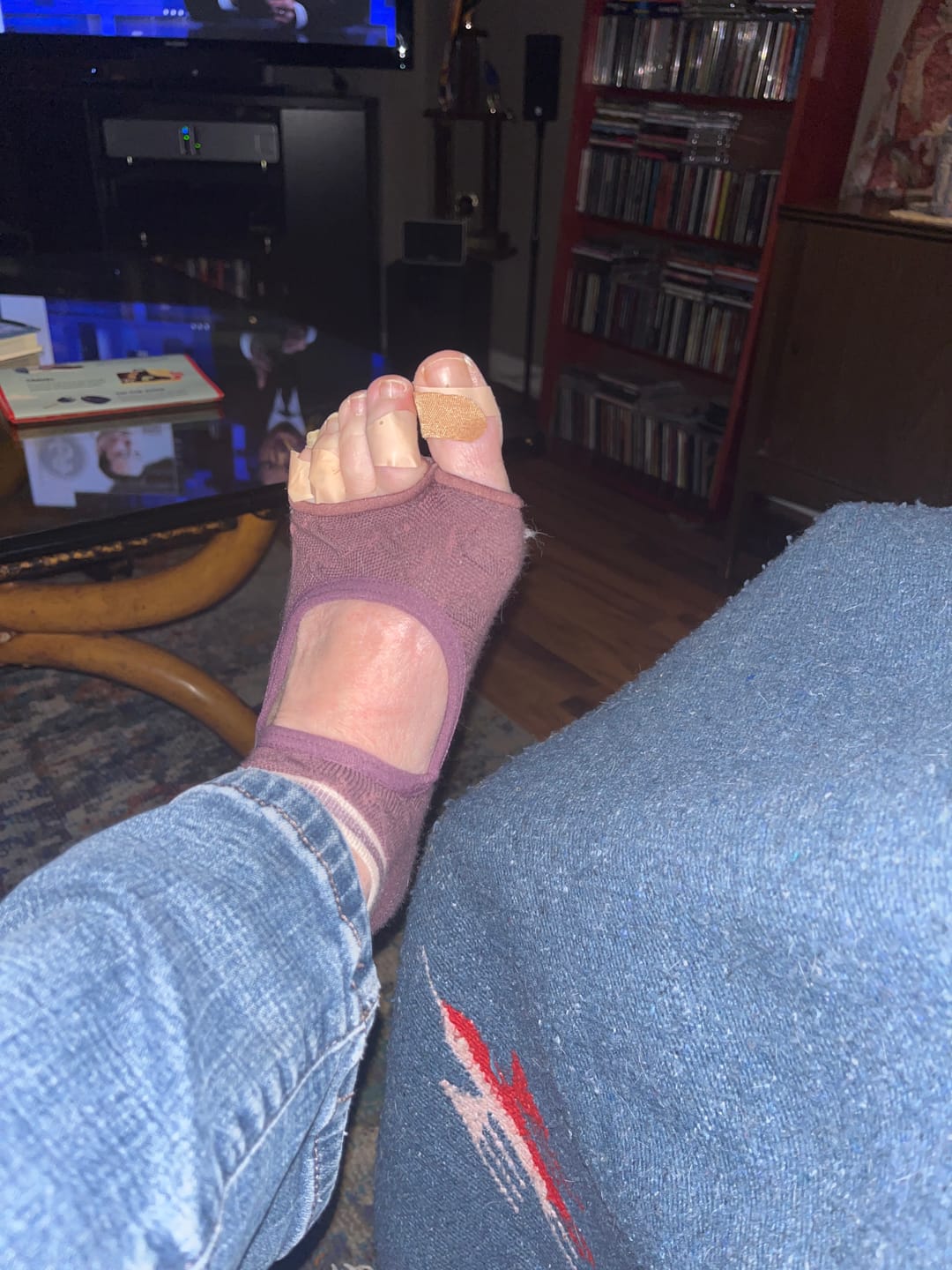 Customer photo review of Tucketts Allegro Pilates Socks - Non-Slip Grip, Open Toe, Barre & Yoga - Women's