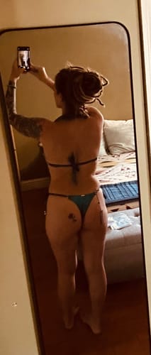 Customer photo review of MIRA THONG BOTTOMS - GLITTER AQUA