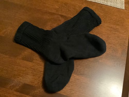 Customer photo review of Breathable Cotton Diabetic Socks, with Seamless Toe and Cushion Sole 8 Pack