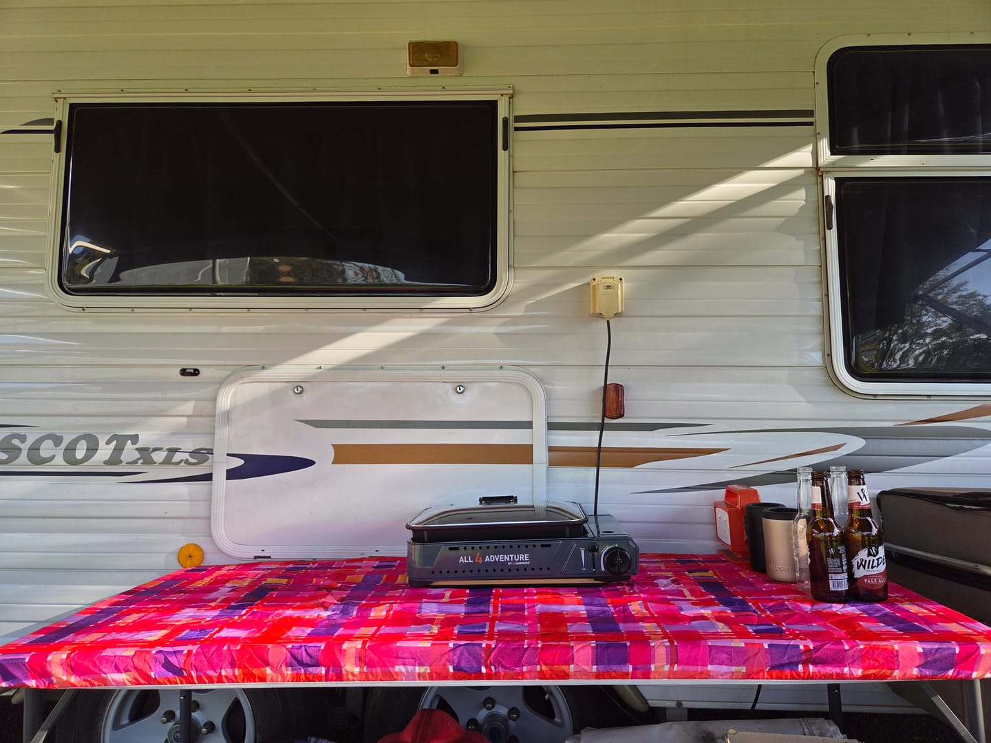 Customer photo review of Elastic Fitted Rectangle Table Cover - Coastal Anchor
