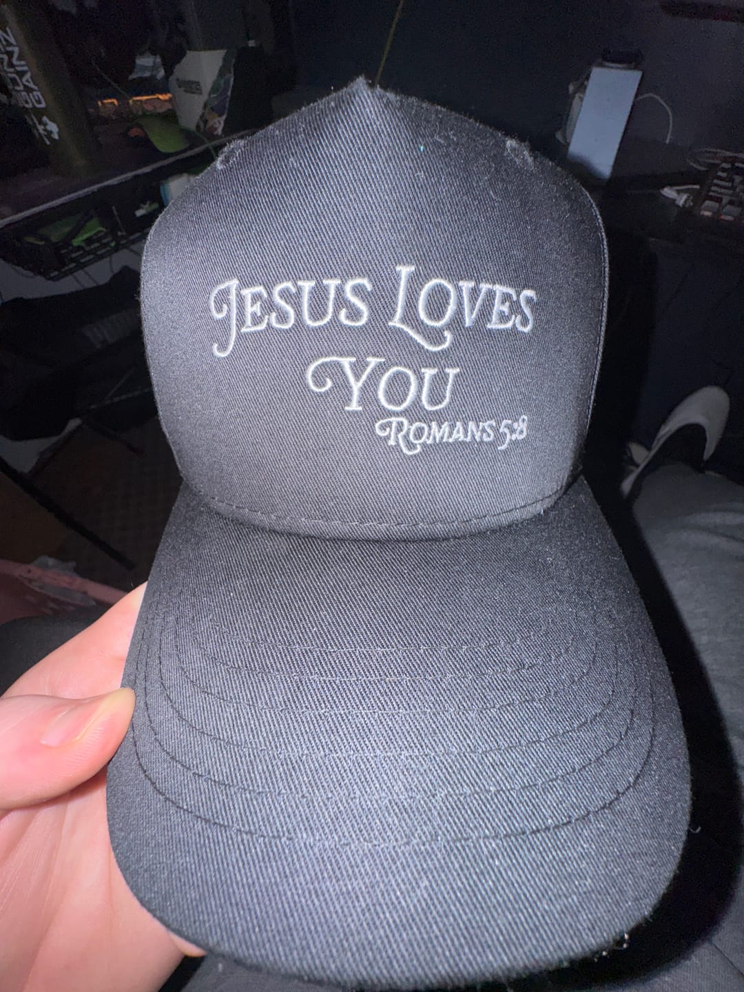Customer photo review of Jesus Loves You Embroidered Hat