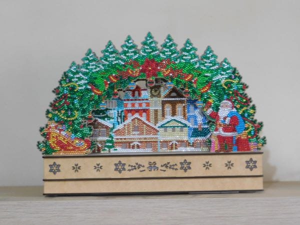 Customer photo review of "Christmas Scene" 3D Crystal Art Light Up Scene Kit