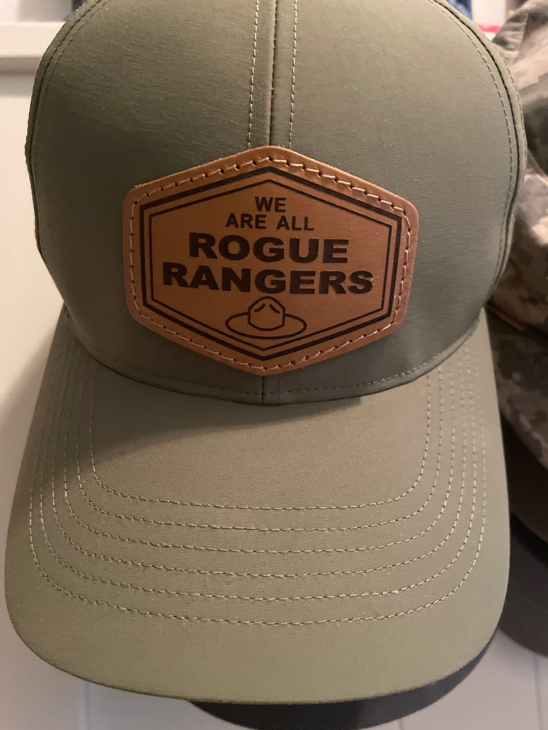 Customer photo review of Custom Leather Patch Beanie