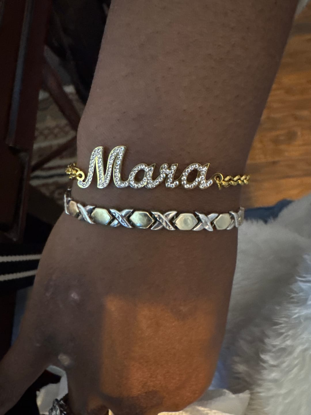 Customer photo review of Iced Name Bracelet