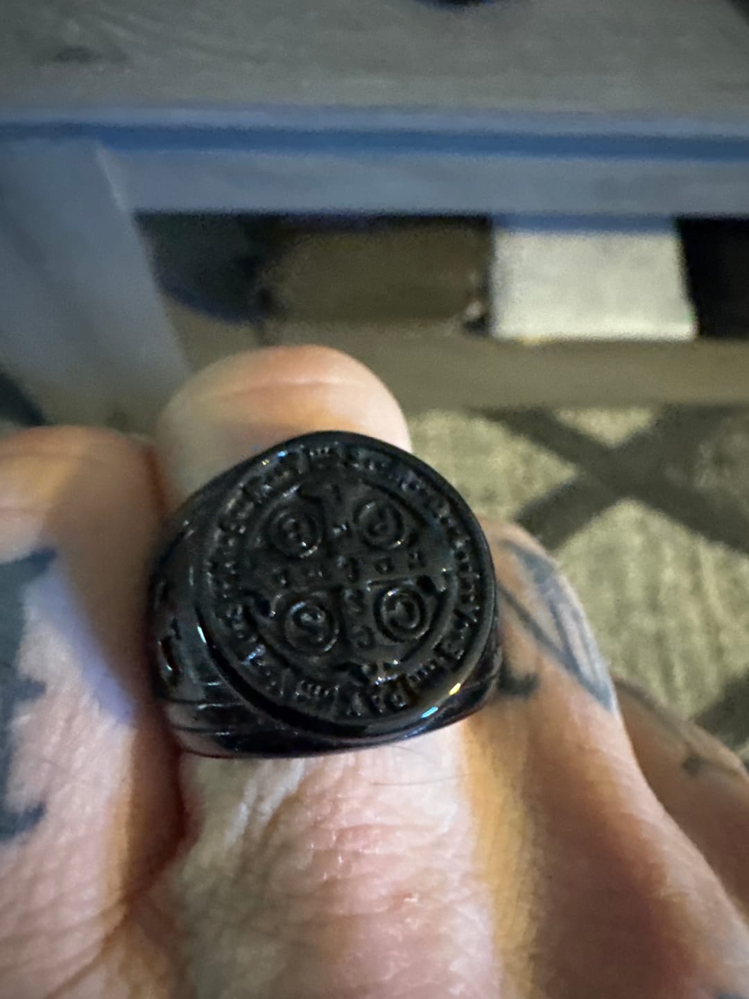 Customer photo review of Free Today: St. Benedict the Protector Ring