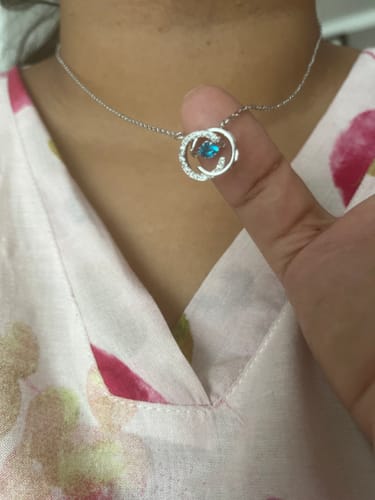 Customer photo review of Valarie Orbit Necklace