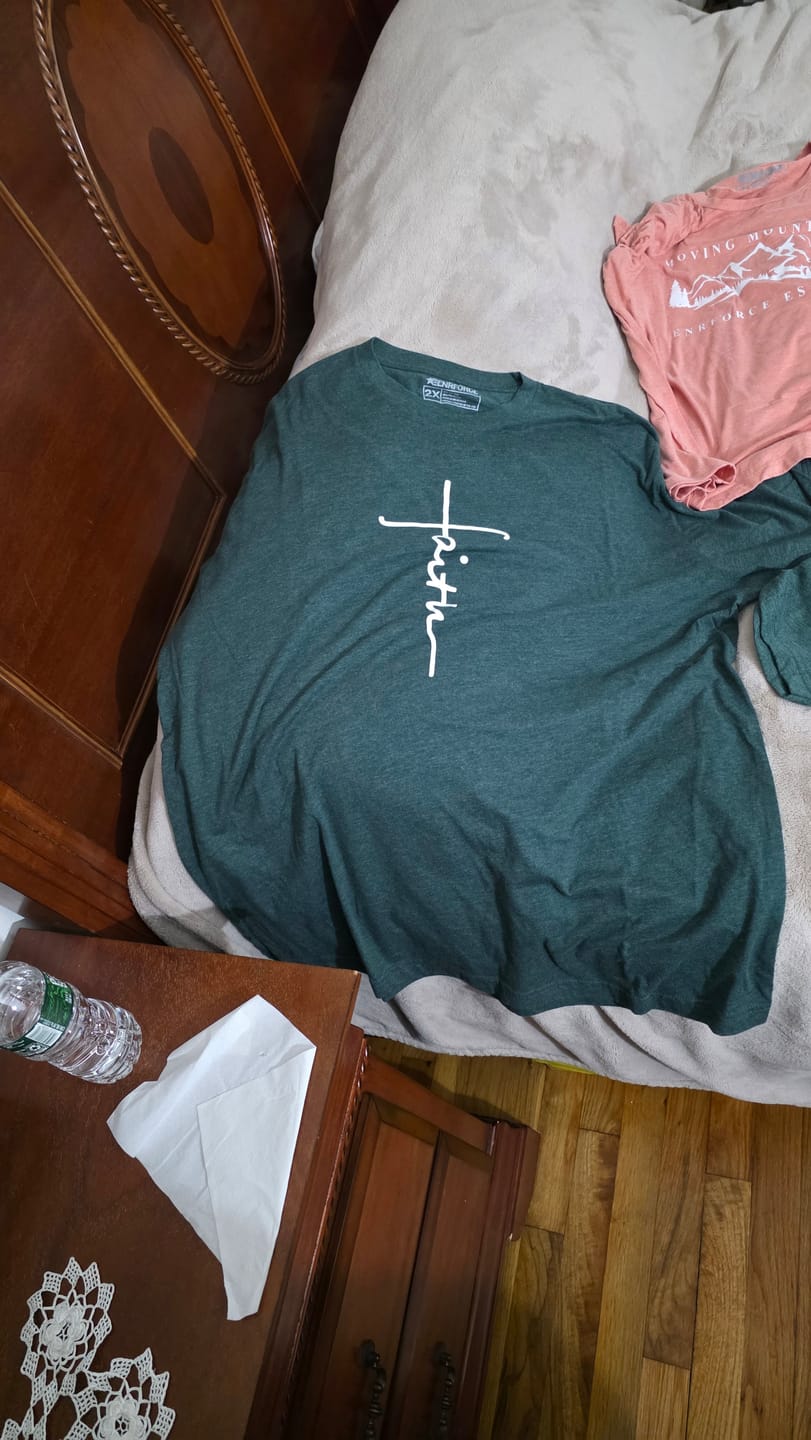 Customer photo review of Faith Cross Tee