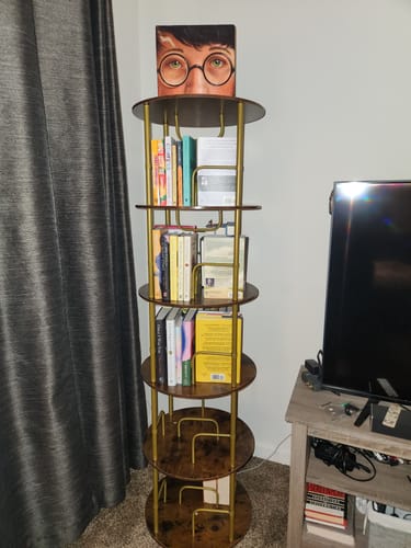 Customer photo review of Flycity 3-5 Tier Rotating Bookshelf With 360° Spinning Display