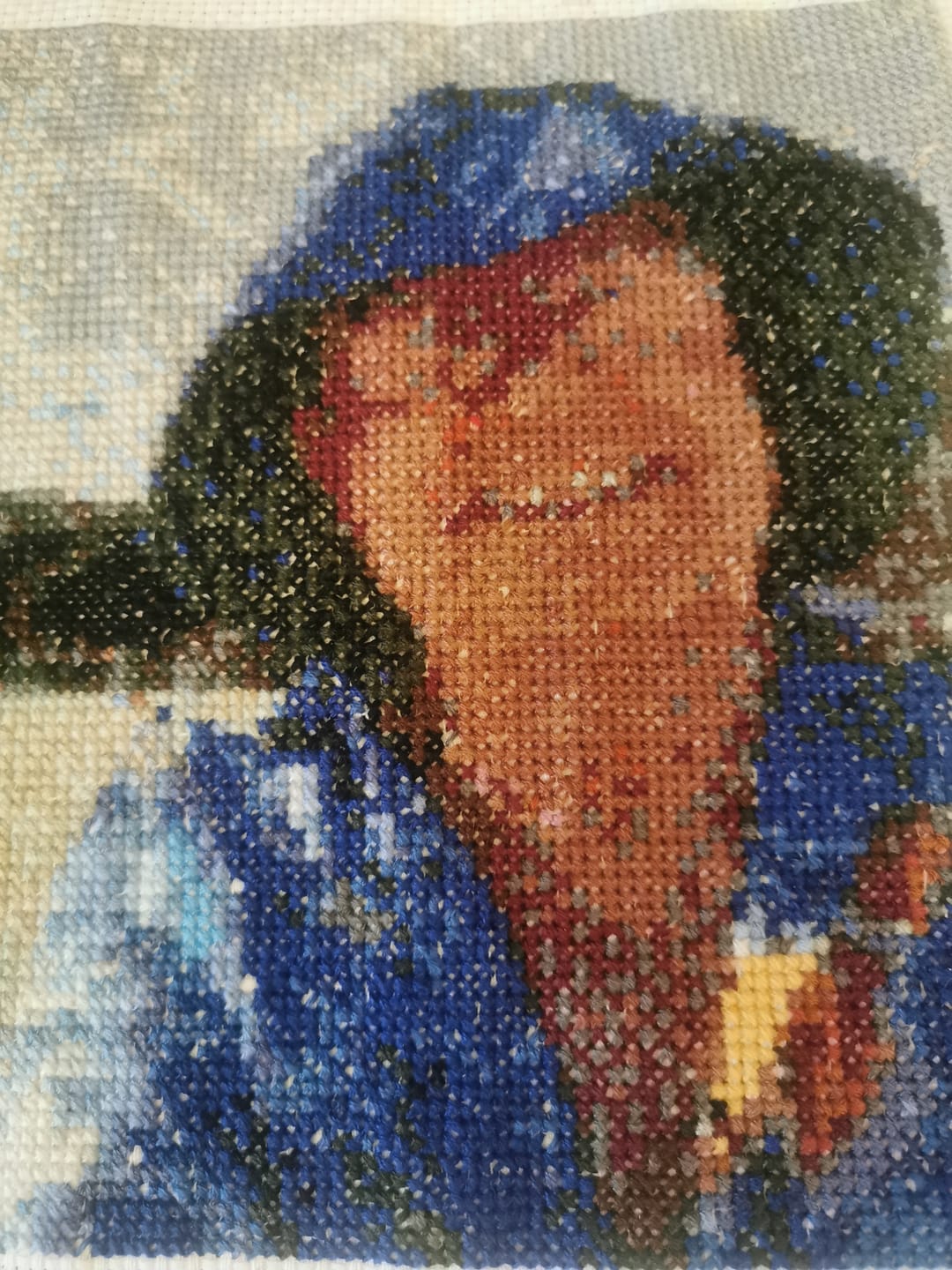 Customer photo review of Custom Cross Stitch Tapestry Kit | Just Upload Your Photo!