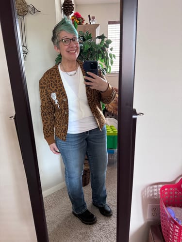 Customer photo review of Leopard Lupita Fleece Cardigan