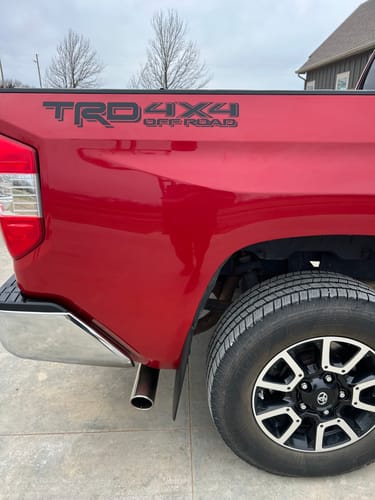 Customer photo review of TRD 4x4 off-road vinyl decal for 2016-2022 Toyota Tacoma Tundra