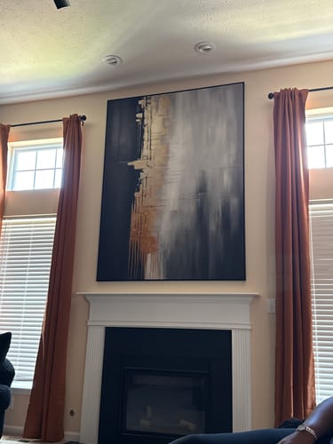 Customer photo review of Modern Abstract Textured Wall Art -Urban Radiance Luxury Painting for Living Room