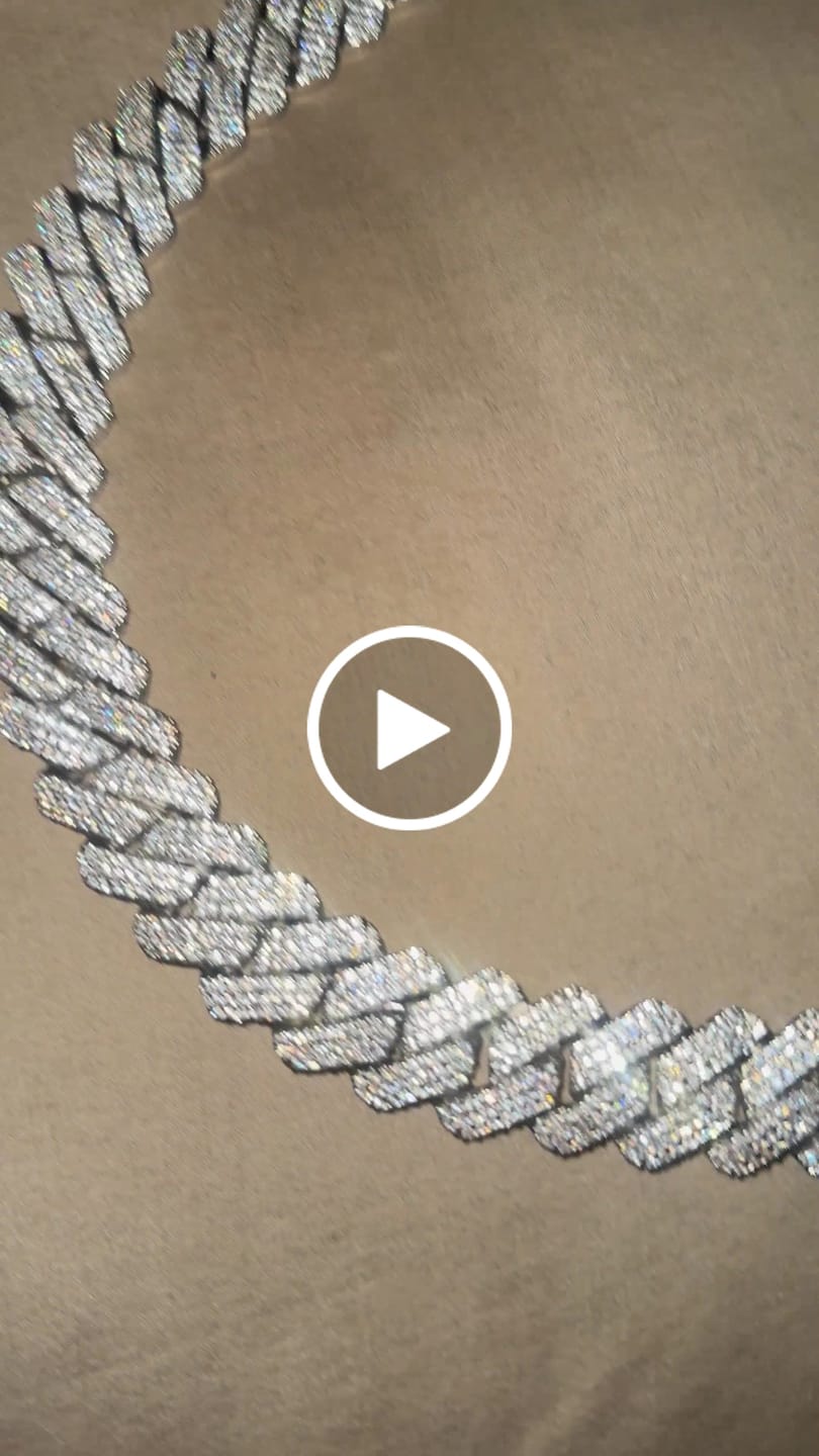Customer video review of 20mm Monaco Chain - White Gold