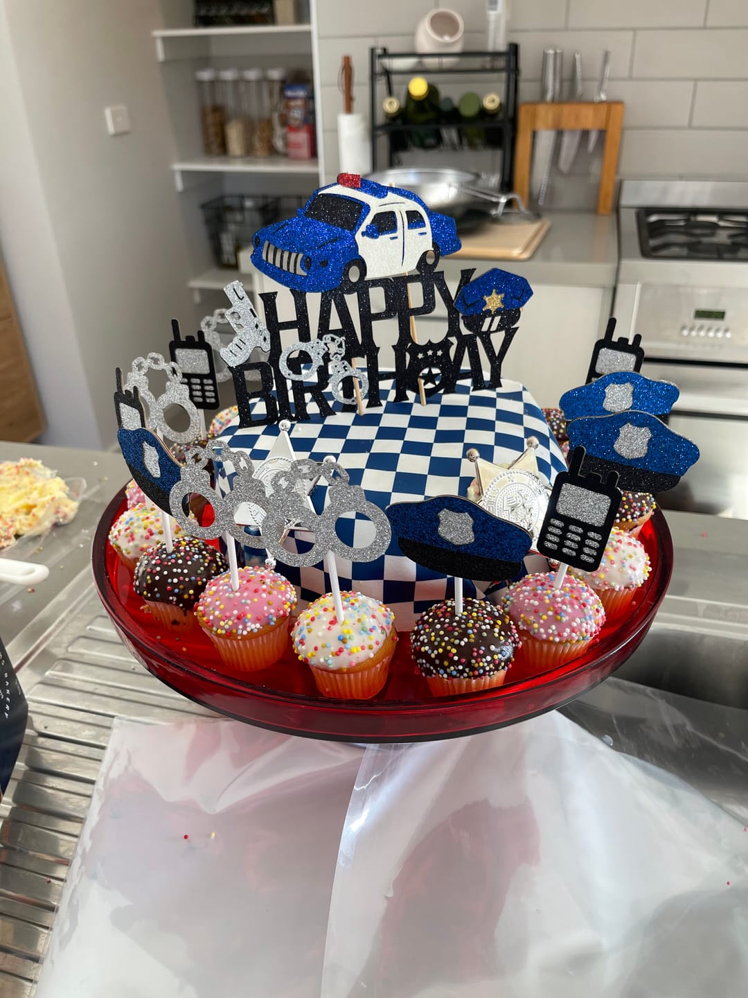 Customer photo review of Chequered pattern edible Icing Cake Wrap