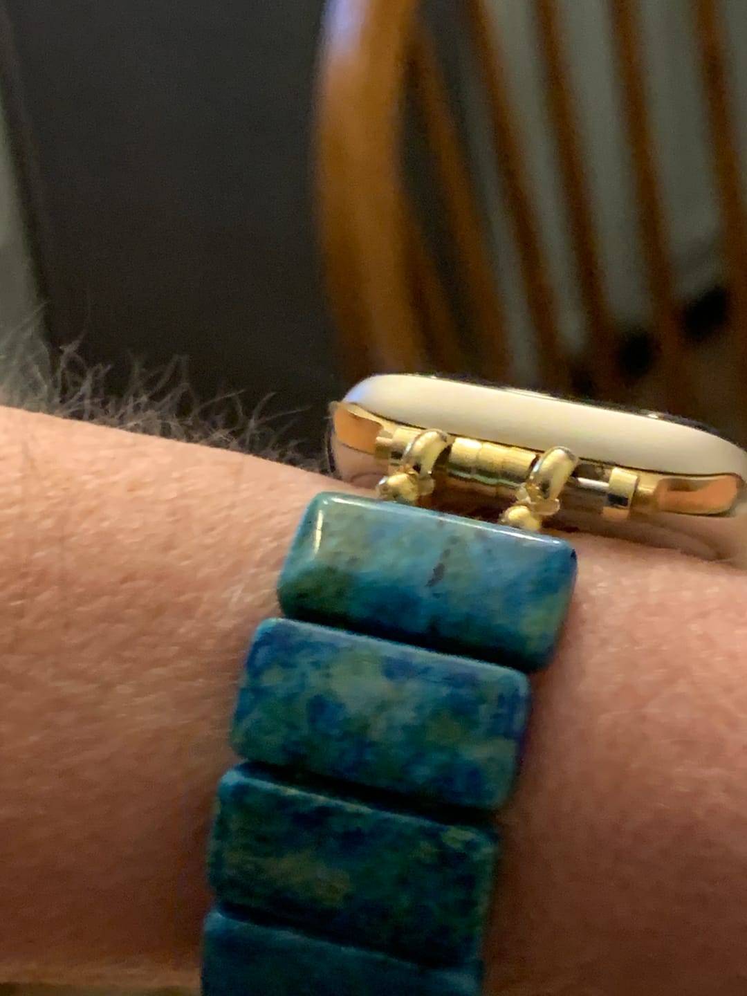 Customer photo review of Jade Serenity Stretch Apple Watch Strap