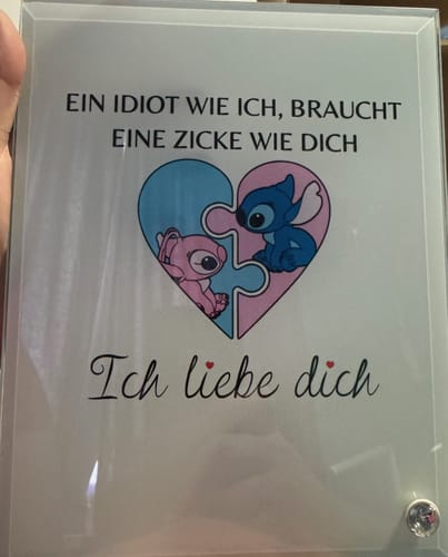Customer photo review of Ein Idiot wie ich - Glasaufsteller