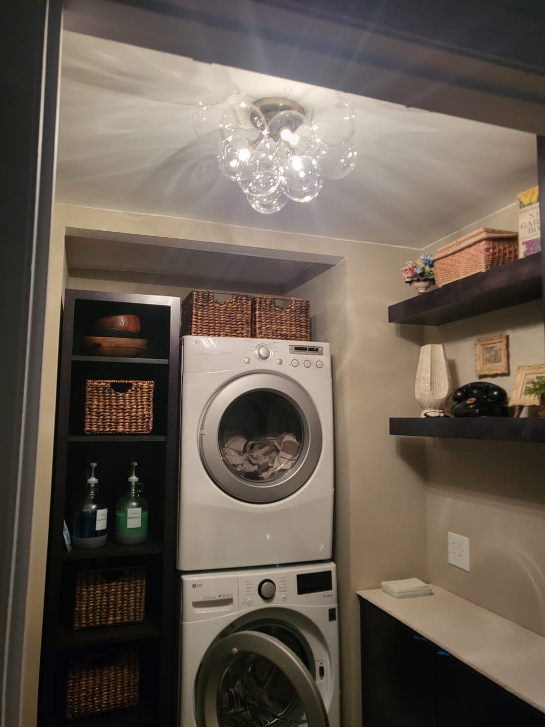 Customer photo review of 3-Light Brass Cluster Clear Glass Globe Bubble Ceiling Light