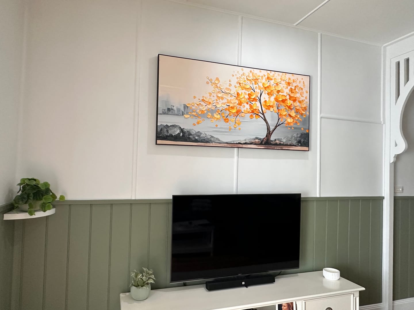 Customer photo review of Flower And Tree Textured Painting Canvas #FT005