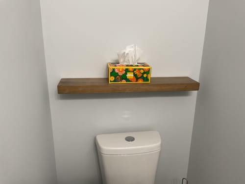 Customer photo review of Rustic Floating Shelves