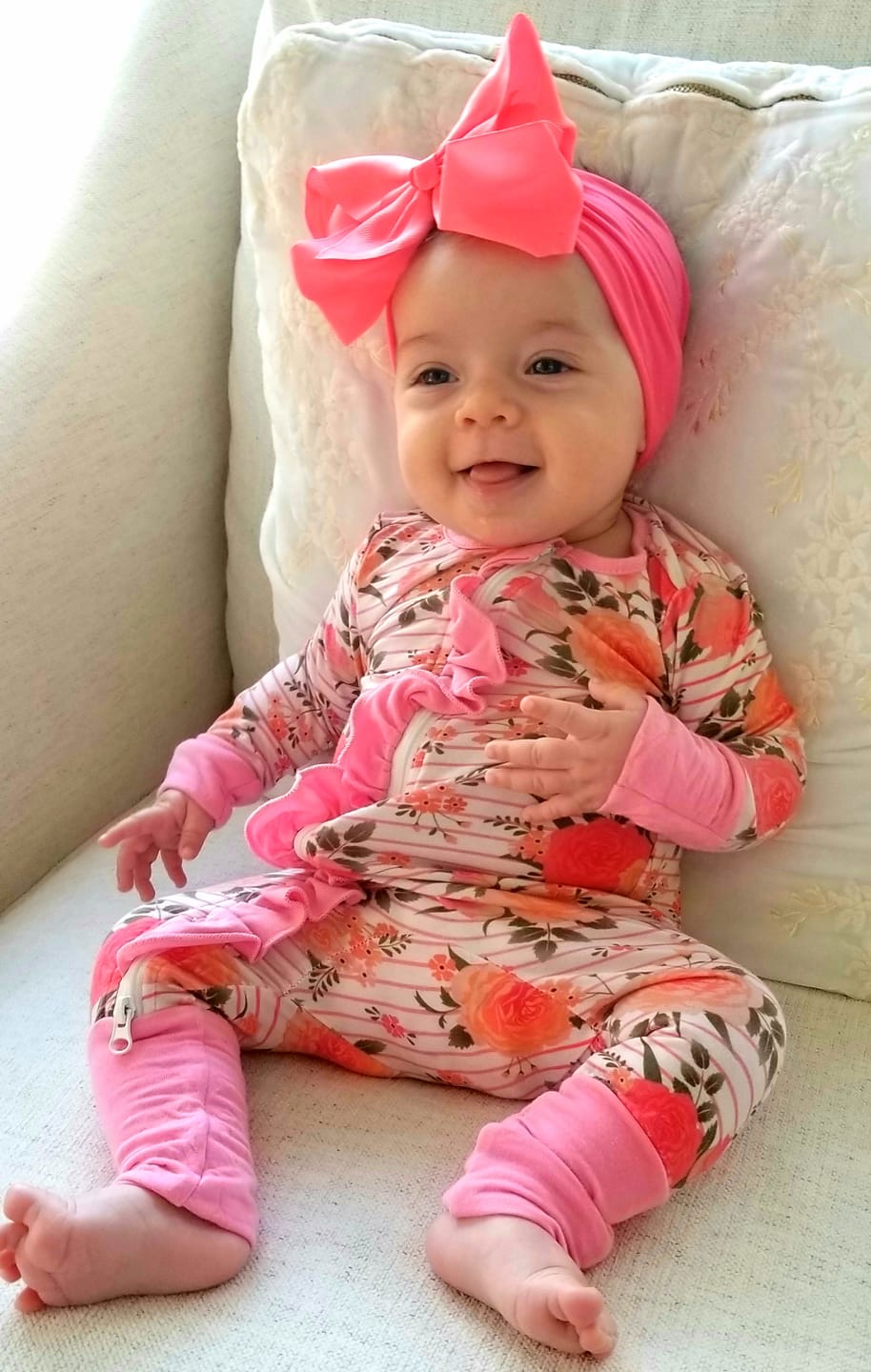 Customer photo review of Pearl Ruffled Headband