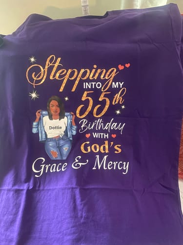 Customer photo review of 55th Birthday With God's Grace & Mercy Golden