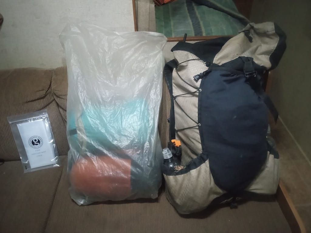 Customer photo review of Clear Waterproof Pack Liners