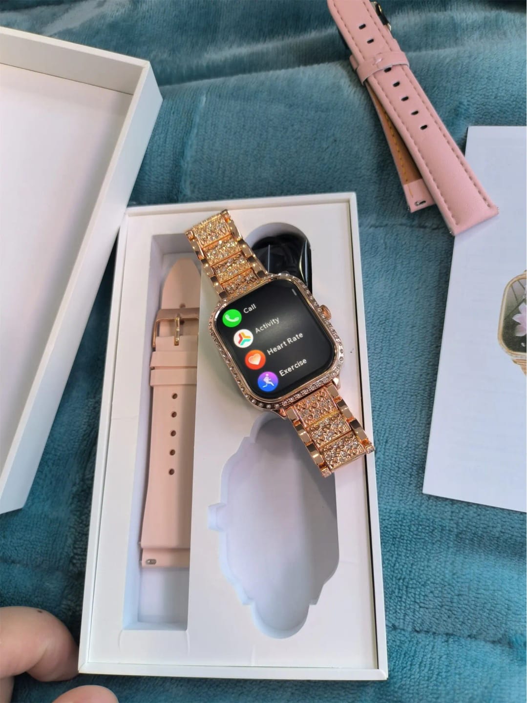 Customer photo review of 2025 New Lady Smart Watch Women AMOLED Curved Screen IP68 Waterproof Health Call Smartwatch For Samsung Huawei Apple Watch 4 ios