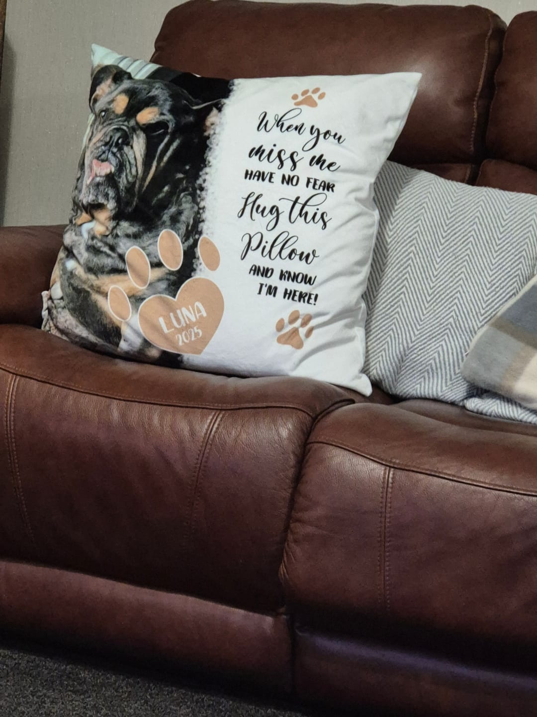 Customer photo review of When you miss me - Personalised Pillow