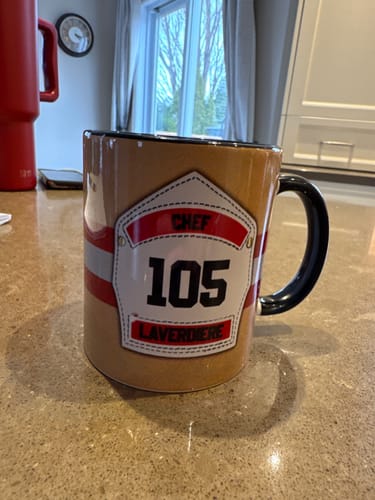 Customer photo review of Personalized Firefighter Mug - Gift For Firefighter