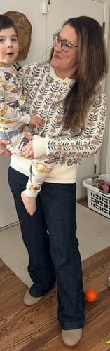 Customer photo review of The Luis Floral Button Down Sweater