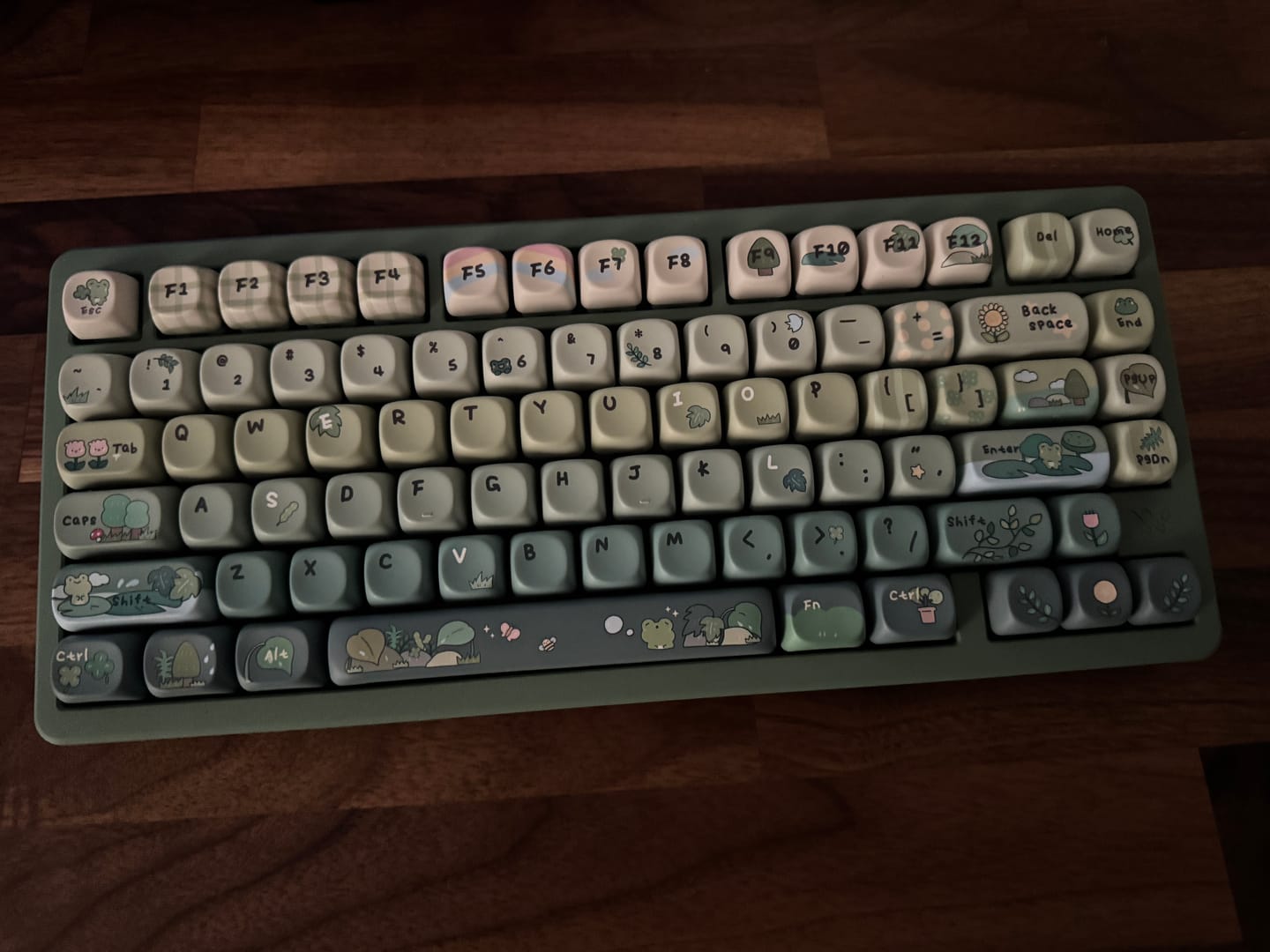 Customer photo review of KiiBOOM X Cosydiaries Rainy Froggy Day Keycap Set