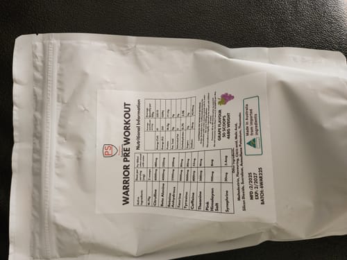 Customer photo review of Warrior High-Stimulant Pre-workout