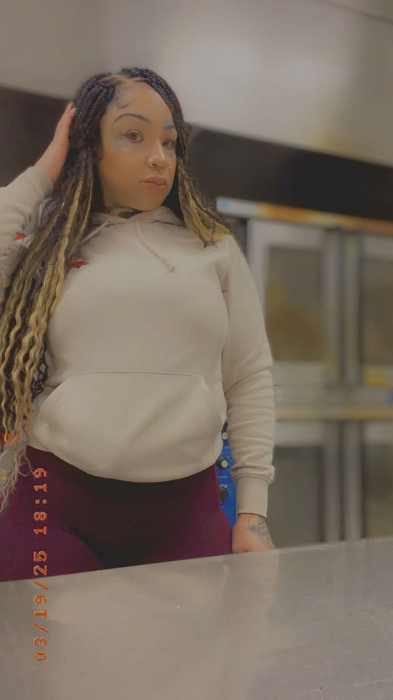Customer photo review of 1B/27 Crochet Boho Box Braids with Human Hair Curls