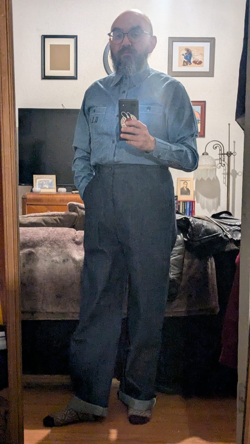 Customer photo review of 1945 USN Dungaree Trousers