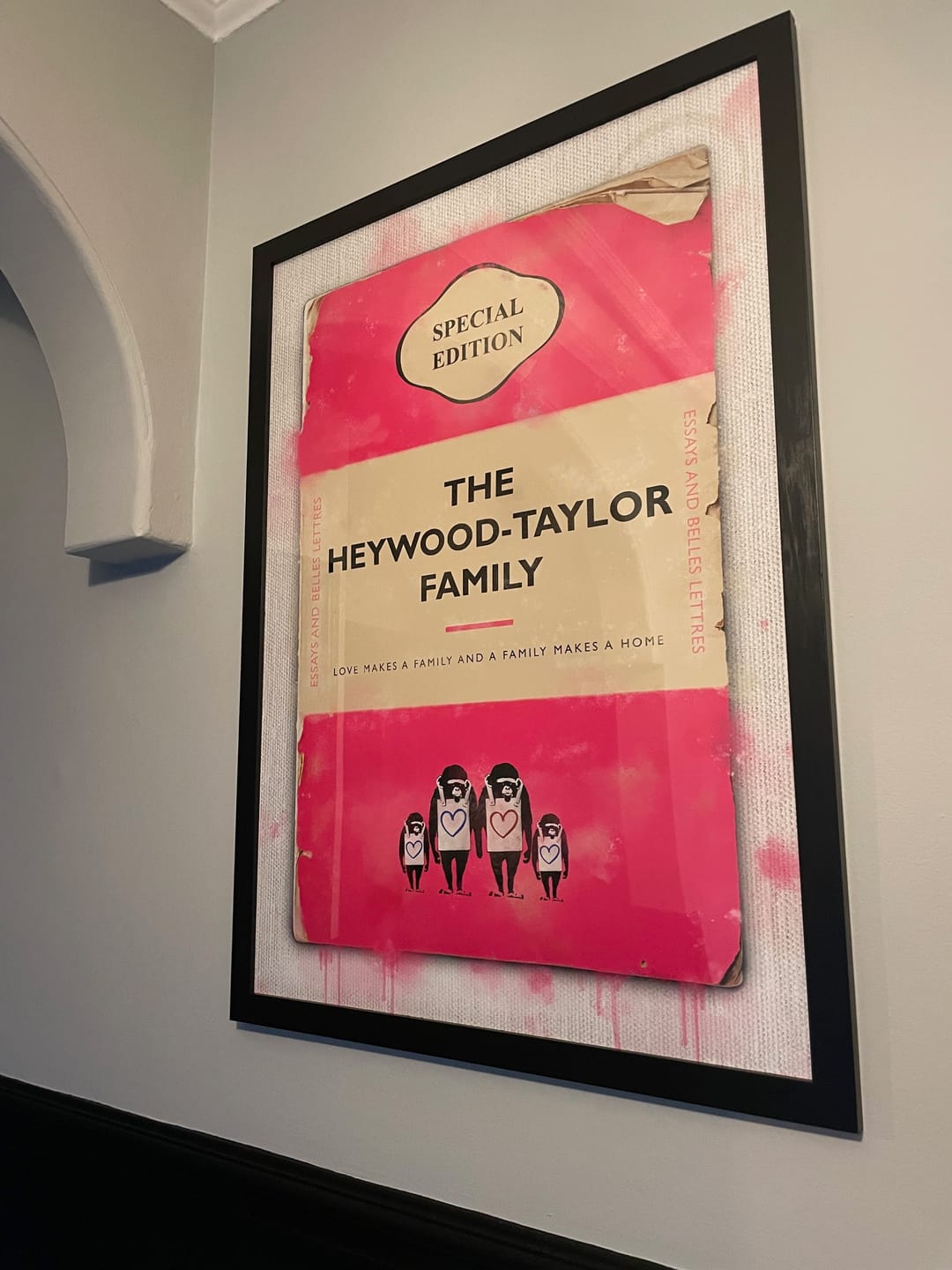 Customer photo review of Personalised Book Cover Art Print (Family Edition)