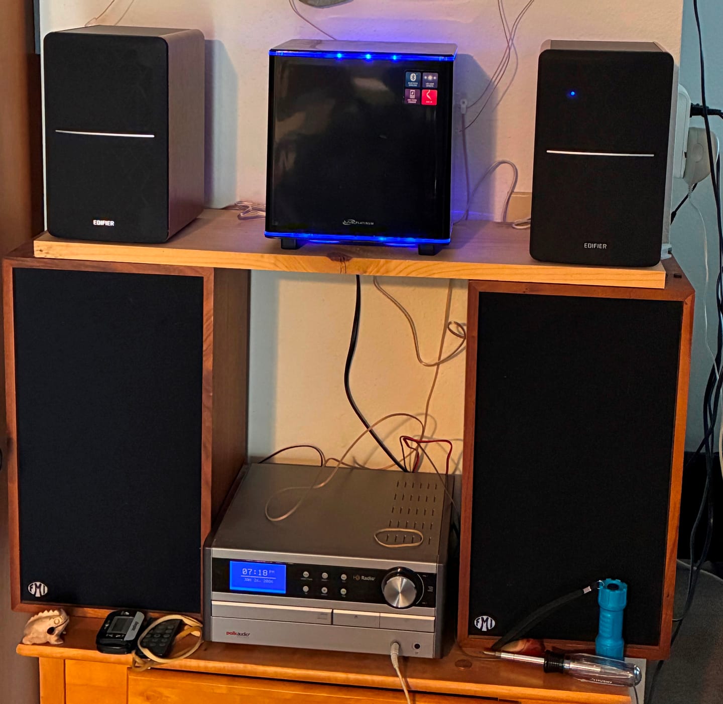 Customer photo review of R1280DBs Powered Bluetooth Bookshelf Speakers