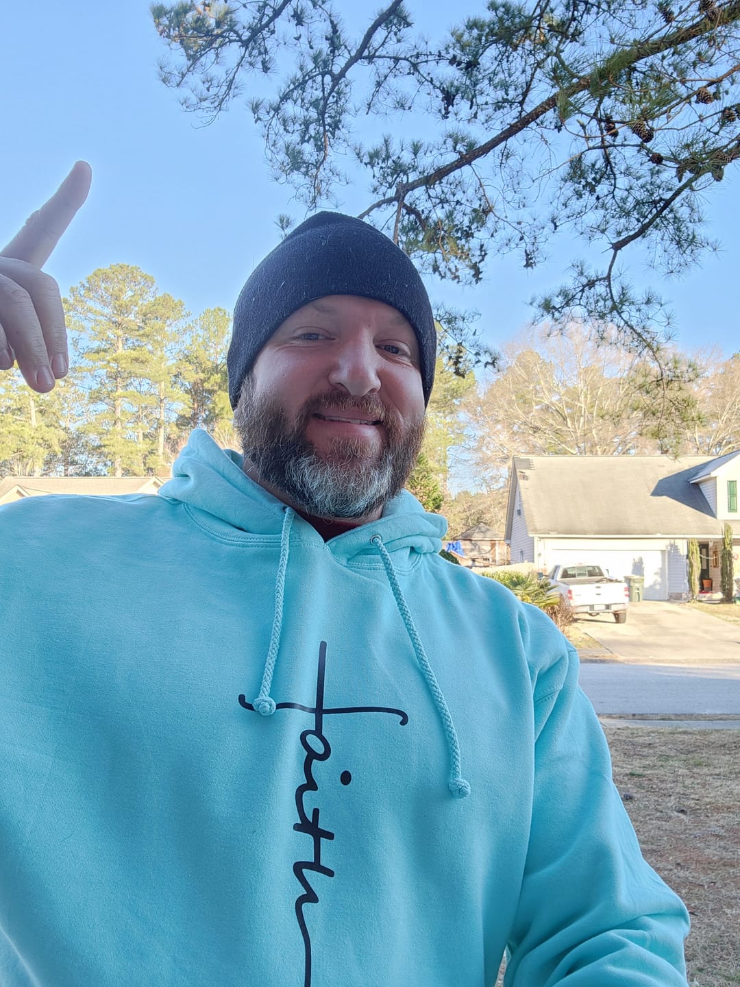 Customer photo review of Faith Cross Hoodie