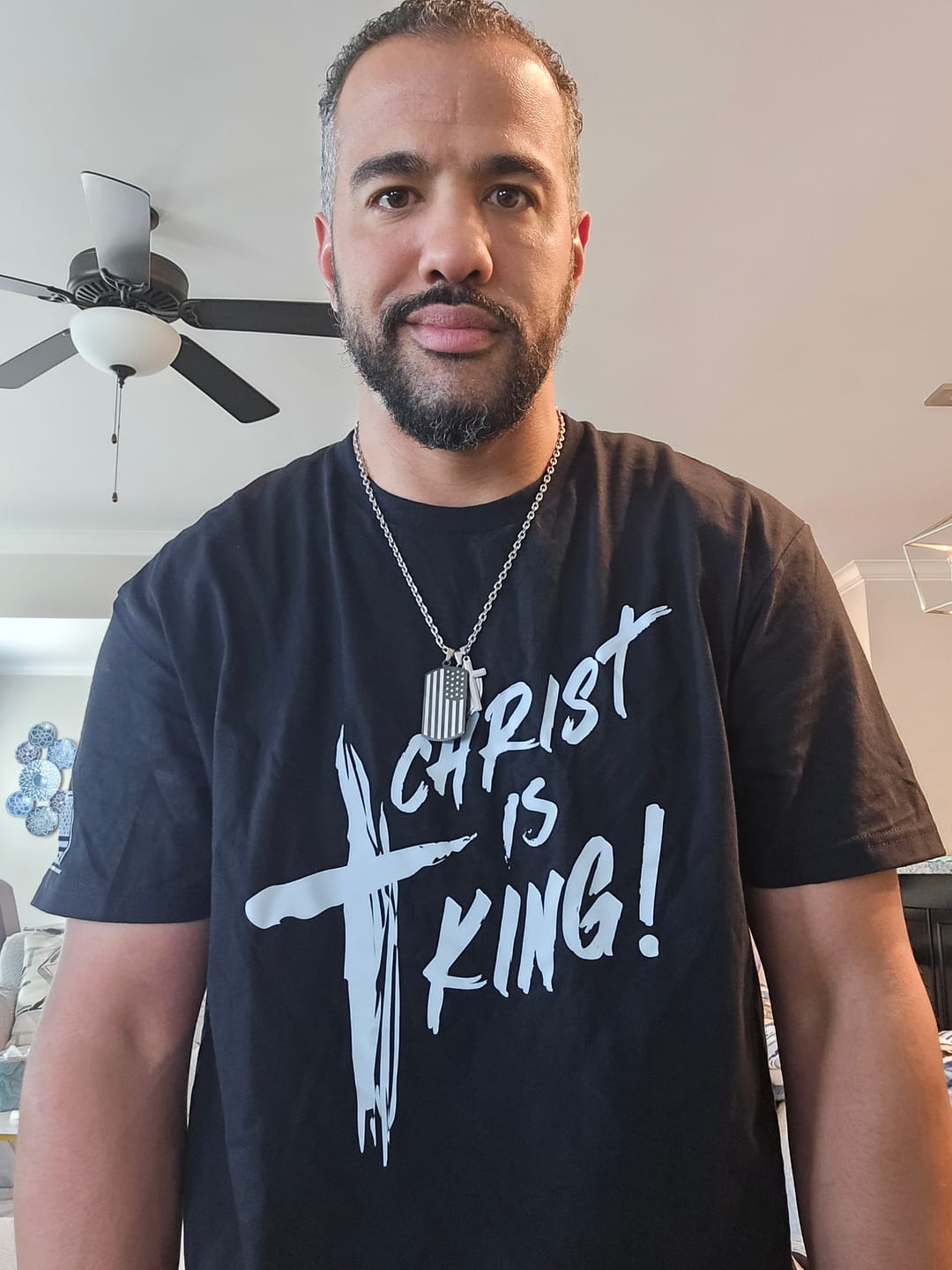 Customer photo review of Christ Is King T-Shirt