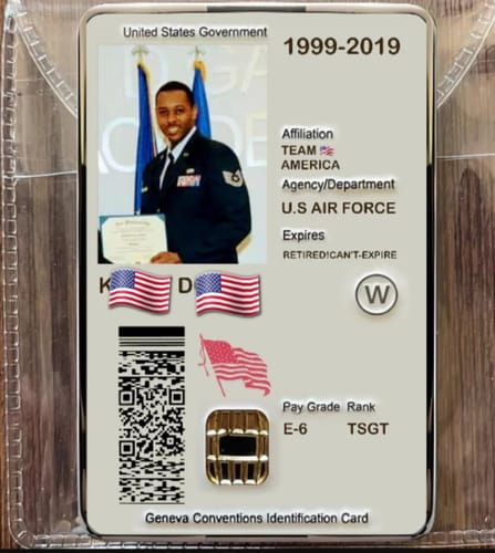Customer photo review of Personalized CAC Card Army Veteran Air Force Veteran Navy Marine USCG Any Branches Challenge Coin