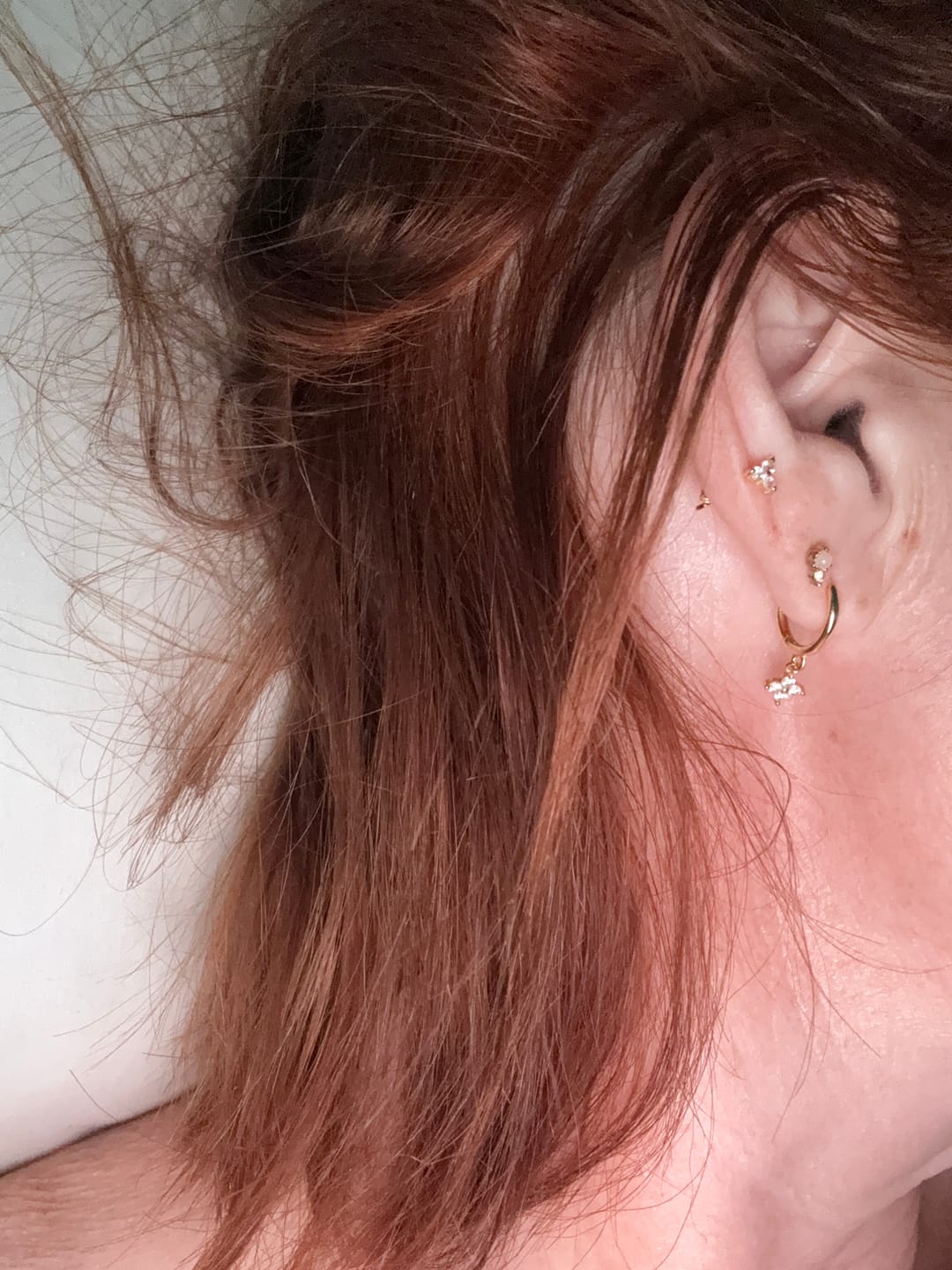 Customer photo review of Lotus Sapphire Stud Earrings