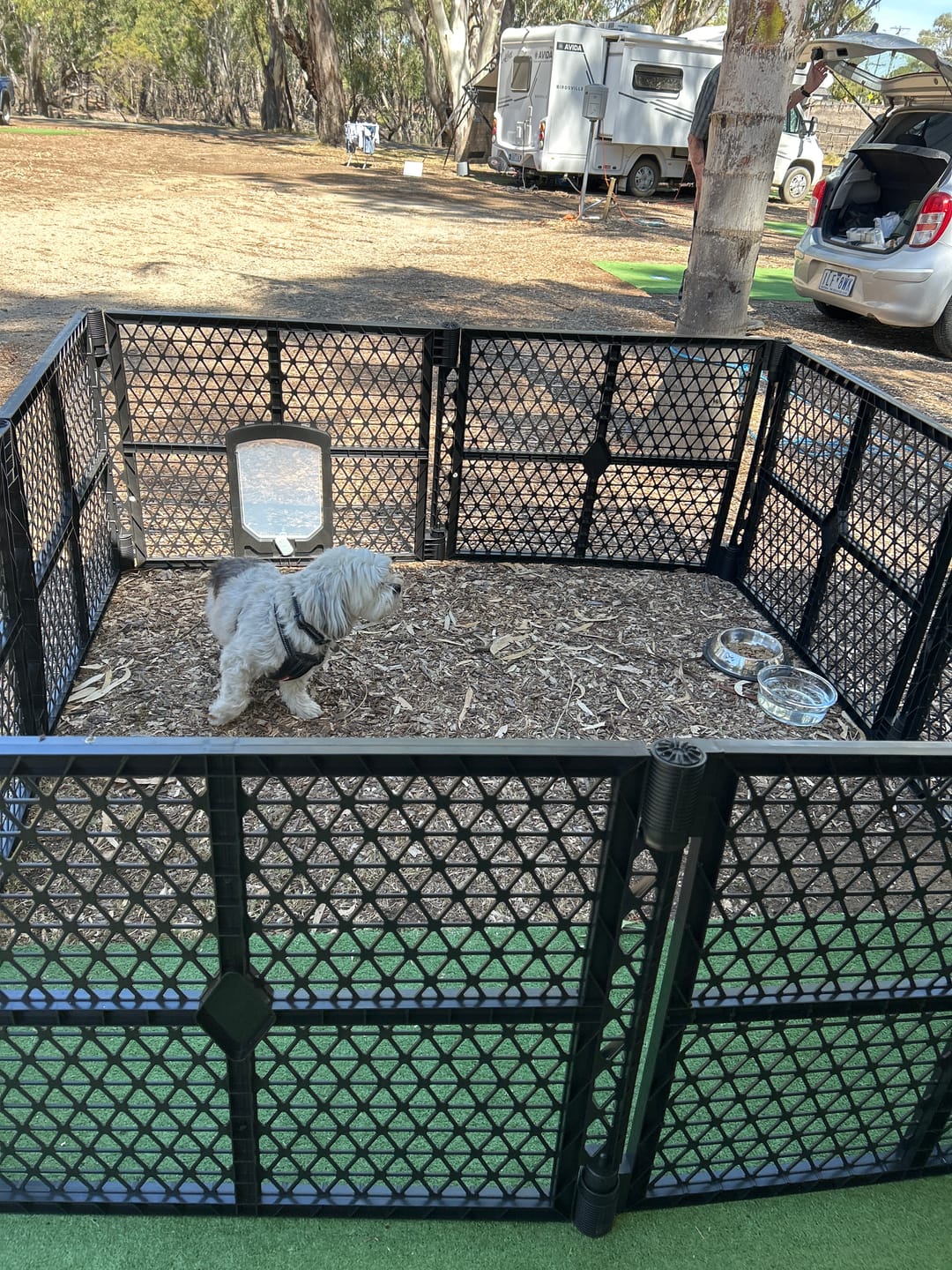 Customer photo review of PaWz Pet Foldable Portable Playpen Garden Outdoor