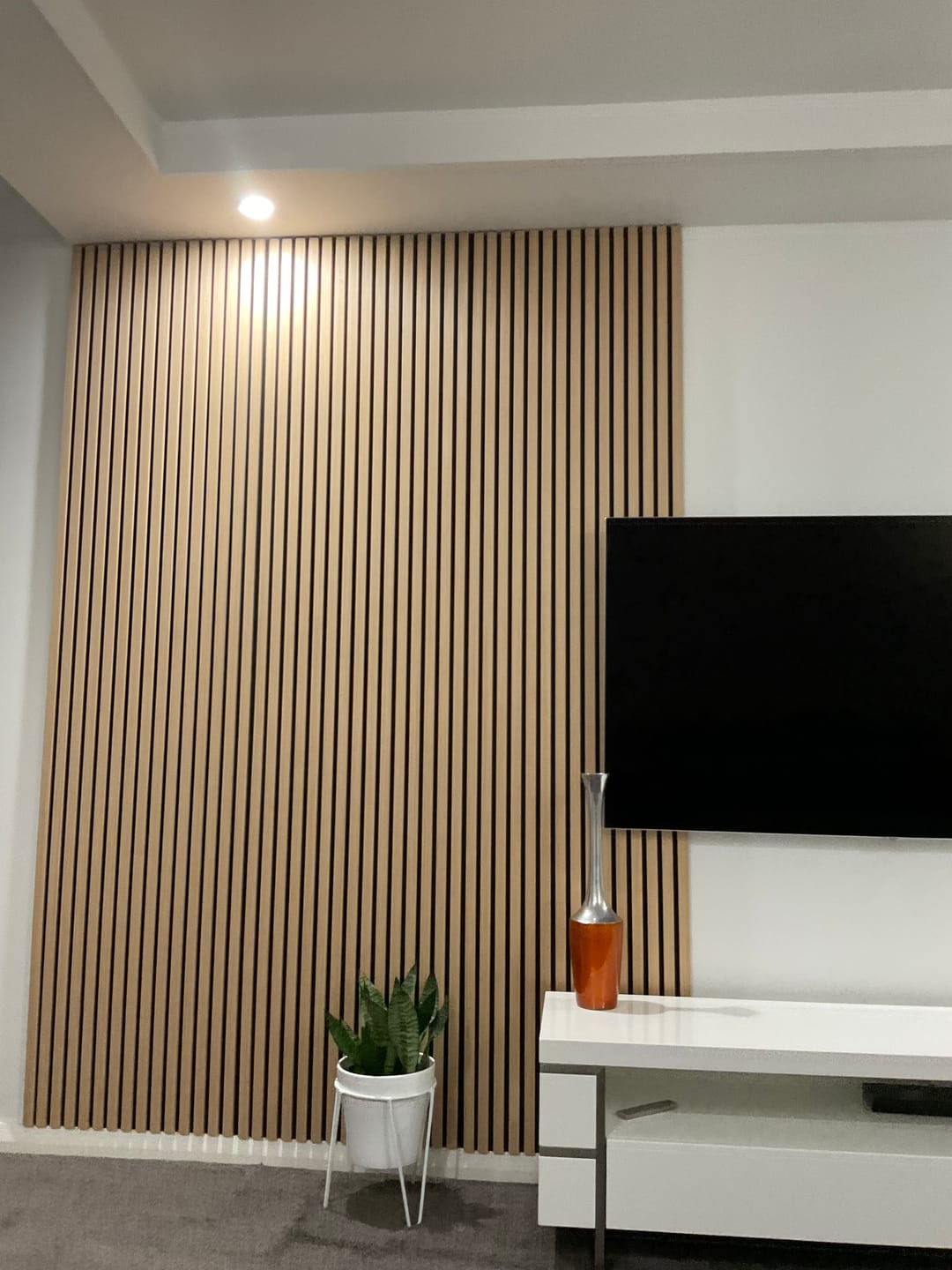Customer photo review of Natural Oak Acoustic Slat Wall Panel