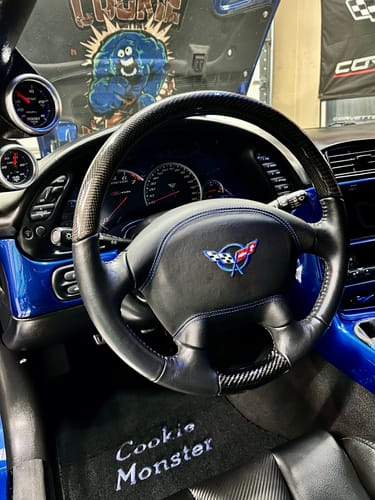 Customer photo review of [Customizable] Custom Airbag Cover Replacement for 1997-2004 Chevrolet Corvette C5 Steering Wheel