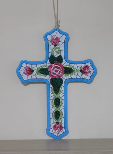 Customer photo review of "Cross" Crystal Art Wooden Hanging Decoration