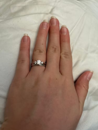 Customer photo review of 3-Stone 0.8ct CZ Ring Set in Sterling Silver
