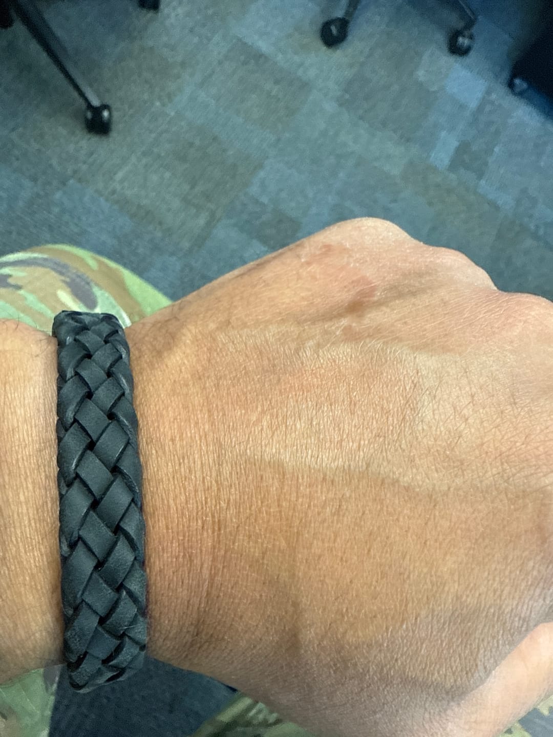 Customer photo review of 12mm Black Leather Bracelet