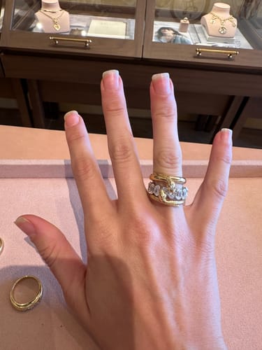 Customer photo review of Louily Eternity Oval Cut Wedding Band For Women In Sterling Silver